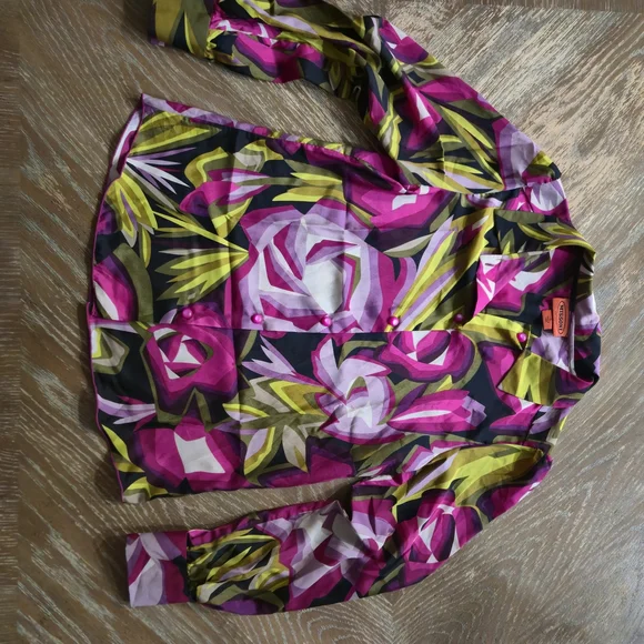 Missoni for Target Floral Abstract Button Down Blouse Women’s S Pink Green - Picture 5 of 9